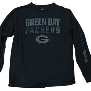Majestic Black Green Bay Packers Long Sleeve Shirt